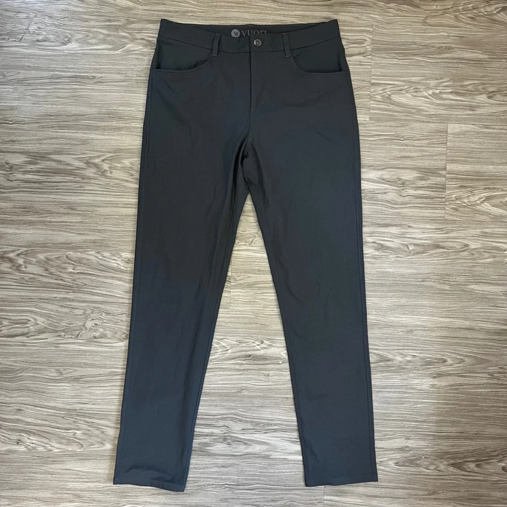 Vuori Aim Pant Charcoal Gray Technical Stretch Chino Trousers Mens 32 V430